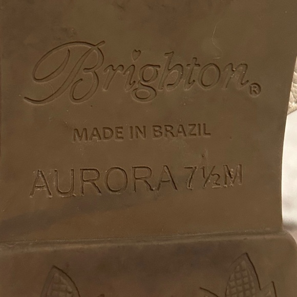 Brighton Leather Sandals Flip Flop Slide Bow Heart Aurora -Women’s Size 7.5 - Picture 5 of 5